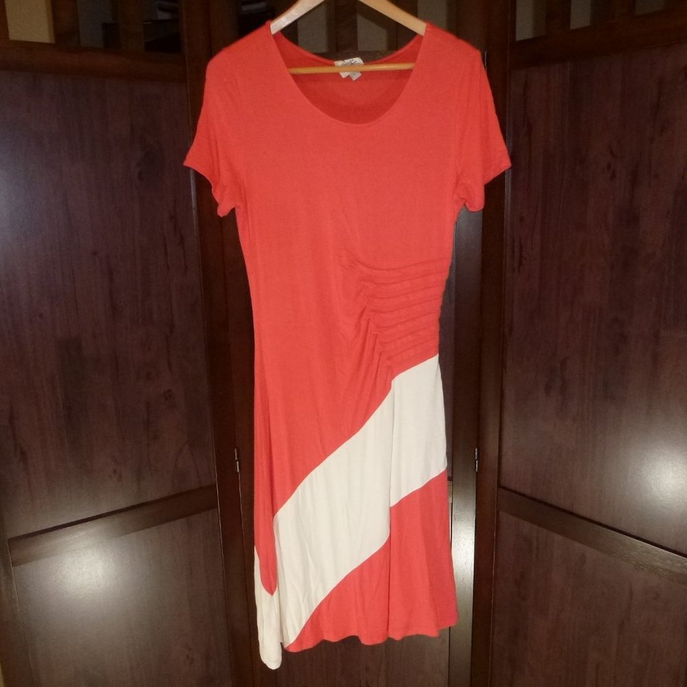 Beige by eci Striped Knit Stretch Maxi Dress Large